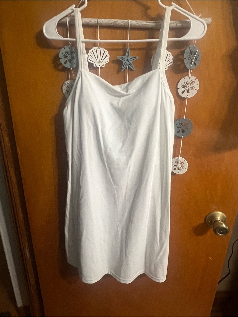 Women's White activewear Dress with Shorts